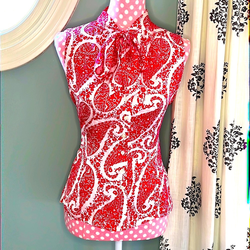 Tahari Button Down Sleeveless Blouse Size PM